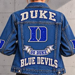 Duke Blue Devils Denim Jacket - Full Back View