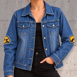 Iowa Hawkeyes Denim Jacket - Front View