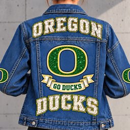 Oregon Ducks Denim Jacket - Full Back View