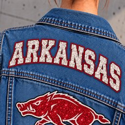 Arkansas Razorbacks Denim Jacket - Collar Detail