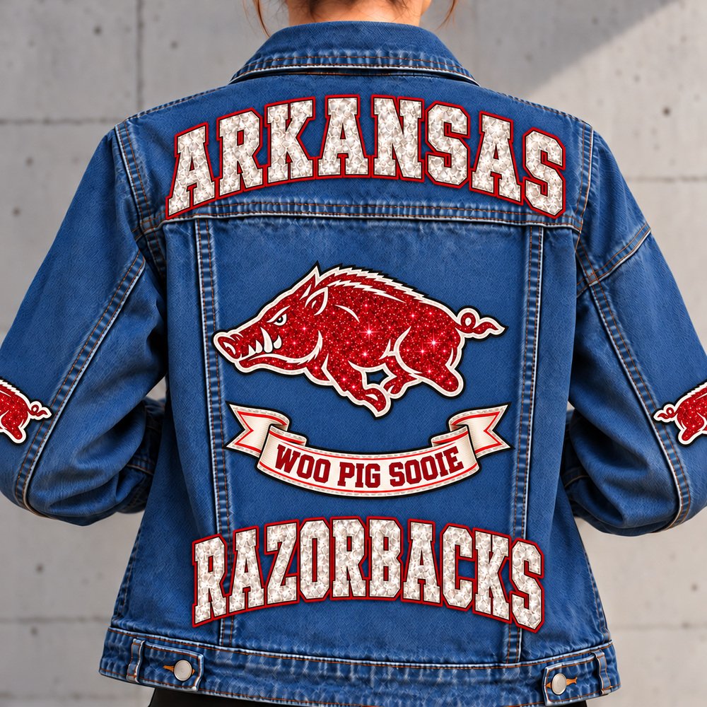 Arkansas Razorbacks Denim Jacket - Full Back View