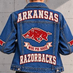 Arkansas Razorbacks Denim Jacket - Full Back View