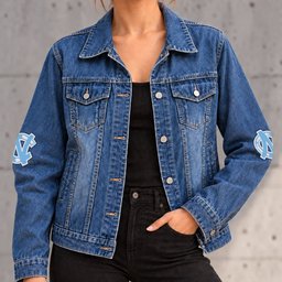 North Carolina Tar Heels Denim Jacket - Front View