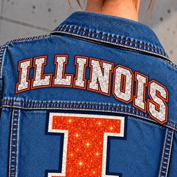 Illinois Fighting Illini Denim Jacket - Collar Detail