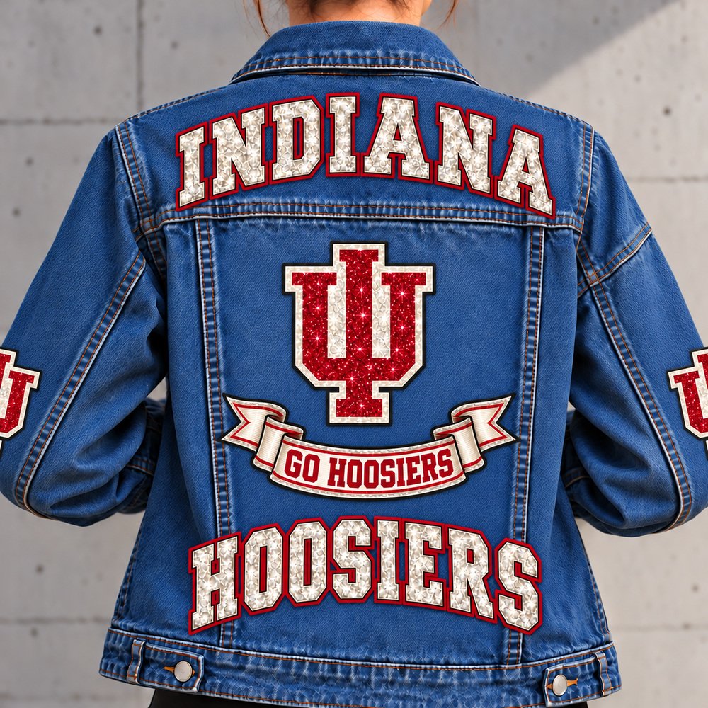 Indiana Hoosiers Denim Jacket - Full Back View