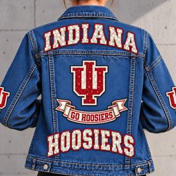 Indiana Hoosiers Denim Jacket - Full Back View