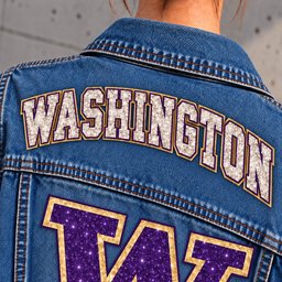 WA Huskies Denim Jacket - Collar Detail