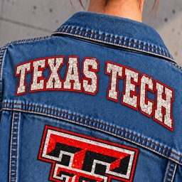 TX Tech Red Raiders Denim Jacket - Collar Detail