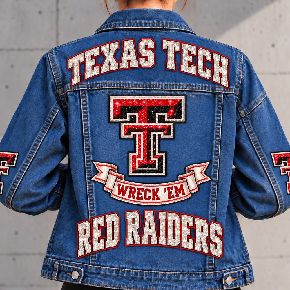 TX Tech Red Raiders Denim Jacket - Full Back View