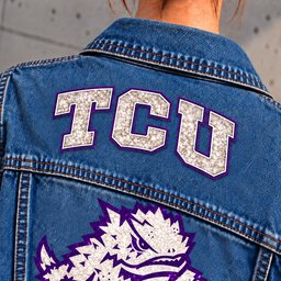 TCU Horned Frogs Denim Jacket - Collar Detail