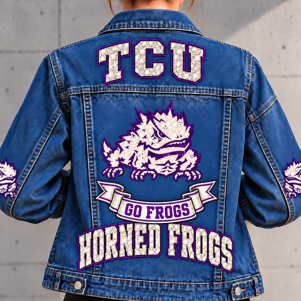 TCU Horned Frogs Denim Jacket - Full Back View