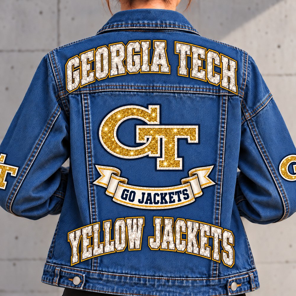 Georgia Tech Yellow Jackets Denim Jacket - Full Back View