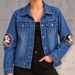 Florida State Seminoles Denim Jacket - Front View