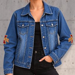 Iowa State Cyclones Denim Jacket - Front View