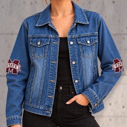 Mississippi State Bulldogs Denim Jacket - Front View