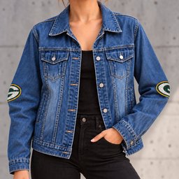 Green Bay Packers Denim Jacket - Front View