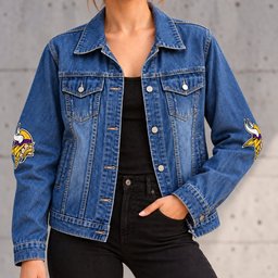 Minnesota Vikings Denim Jacket - Front View