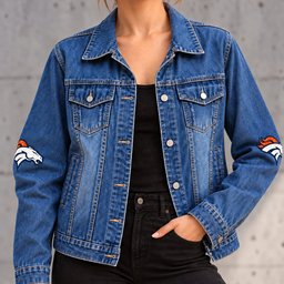 Denver Broncos Denim Jacket - Front View