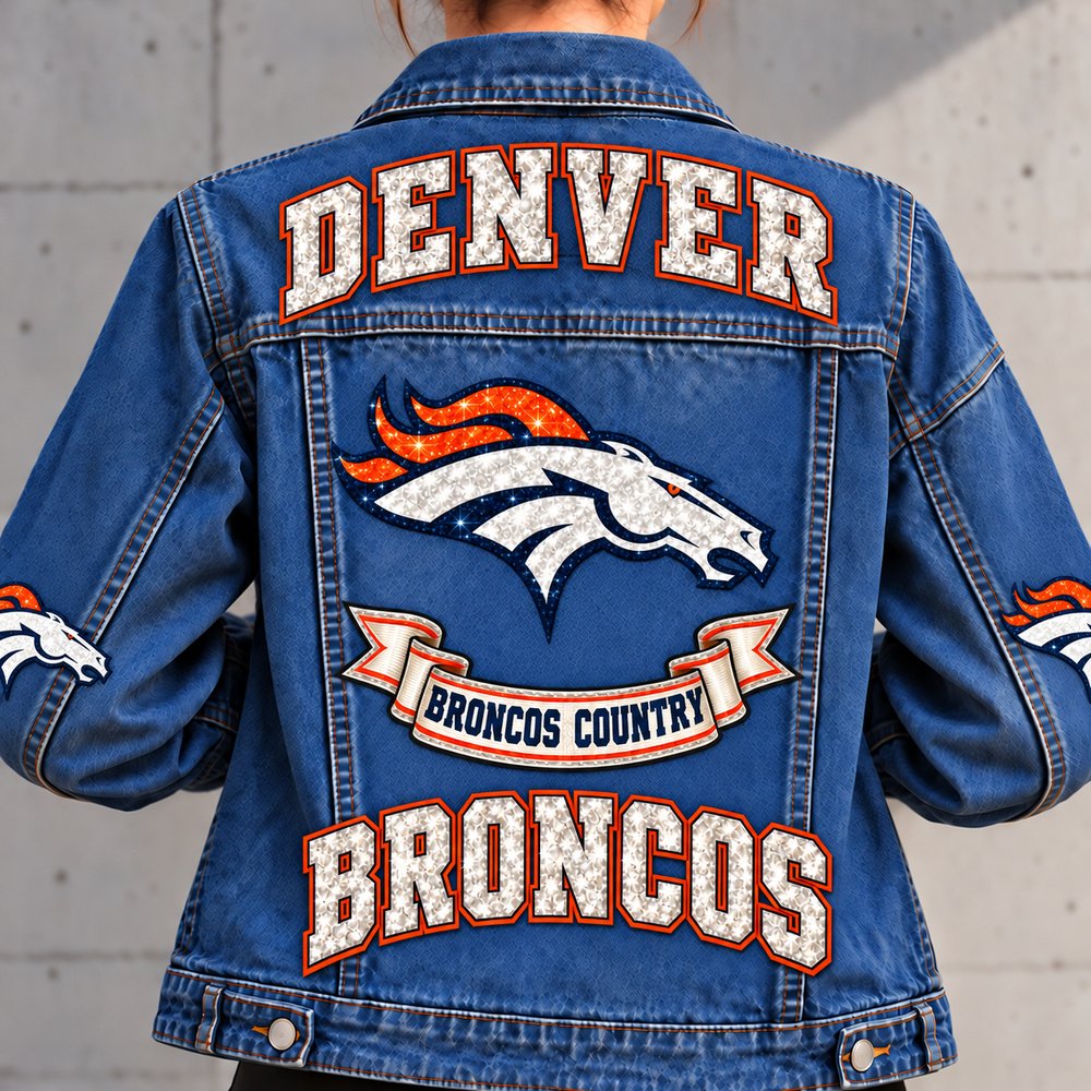 Denver Broncos Denim Jacket - Full Back View