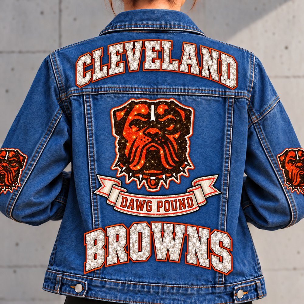 Cleveland Browns Denim Jacket - Full Back View