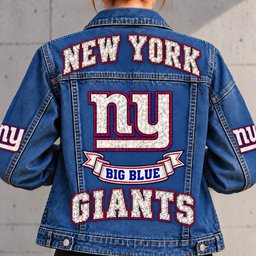 New York Giants Denim Jacket - Full Back View