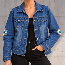 Miami Dolphins Denim Jacket - Front View