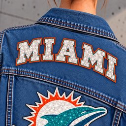 Miami Dolphins Denim Jacket - Collar Detail