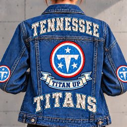 Tennessee Titans Denim Jacket - Full Back View