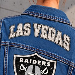 Las Vegas Raiders Denim Jacket - Collar Detail