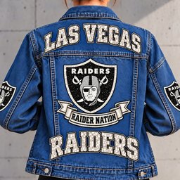 Las Vegas Raiders Denim Jacket - Full Back View