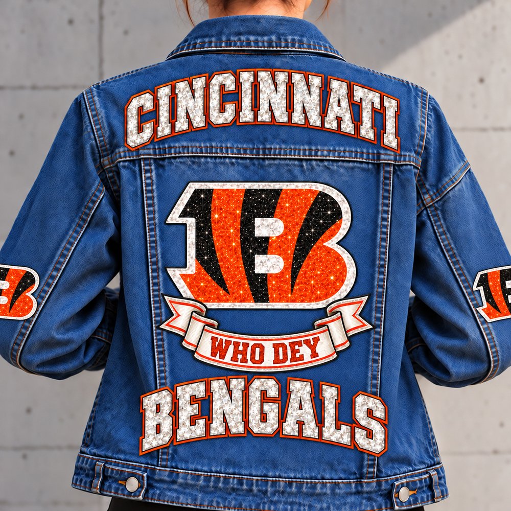 Cincinnati Bengals Denim Jacket - Full Back View
