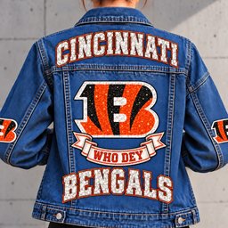 Cincinnati Bengals Denim Jacket - Full Back View