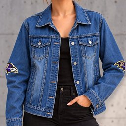 Baltimore Ravens Denim Jacket - Front View