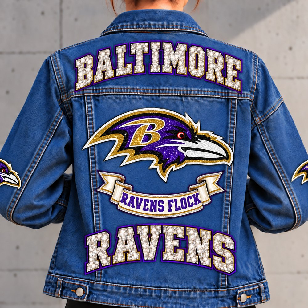 Baltimore Ravens Denim Jacket - Full Back View