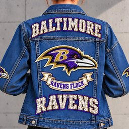 Baltimore Ravens Denim Jacket - Full Back View