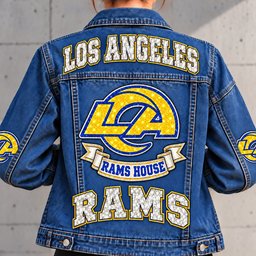 Los Angeles Rams Denim Jacket - Full Back View