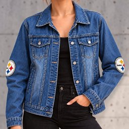 Pittsburgh Steelers Denim Jacket - Front View