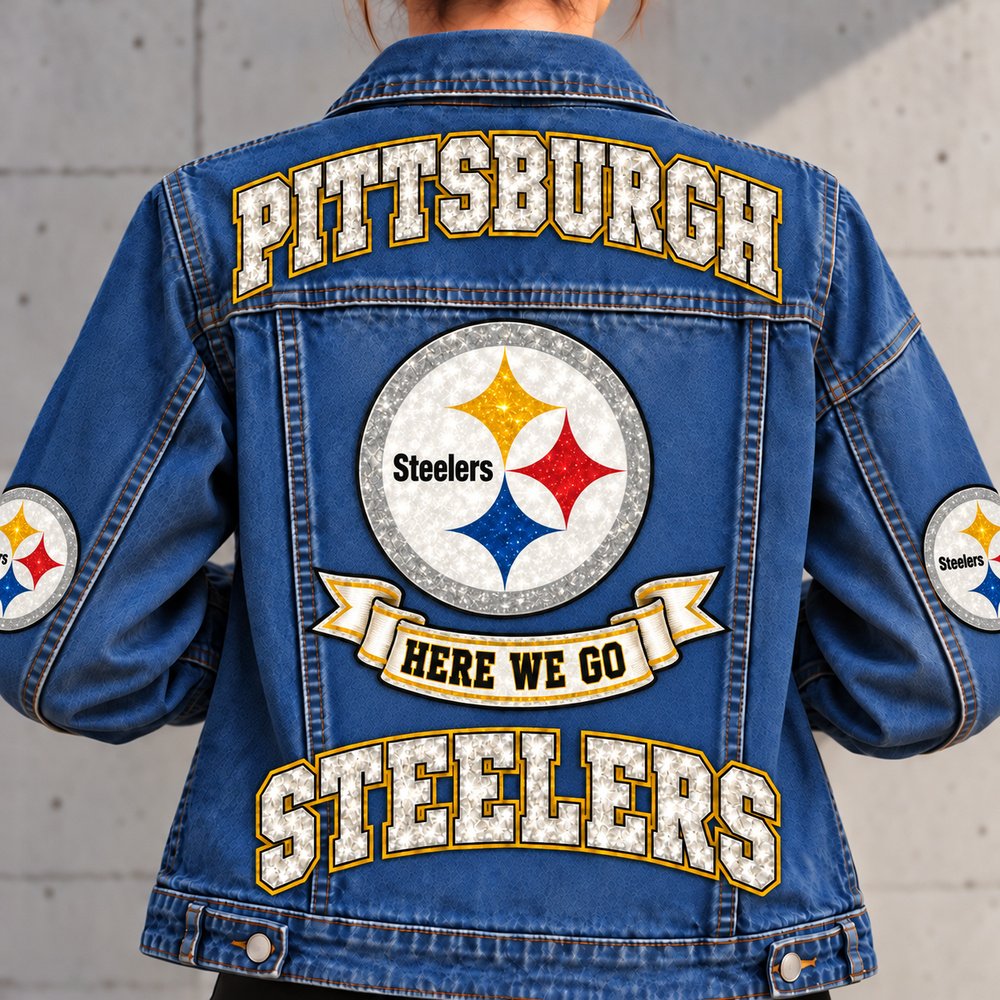 Pittsburgh Steelers Denim Jacket - Full Back View