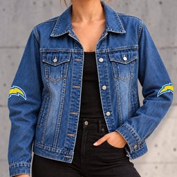 Los Angeles Chargers Denim Jacket - Front View