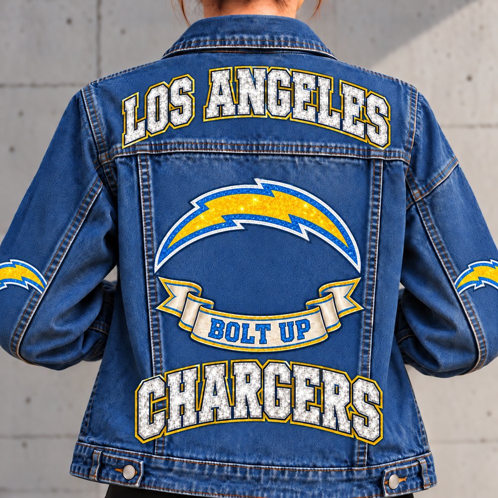 Los Angeles Chargers Denim Jacket - Full Back View