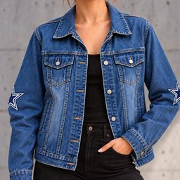 Dallas Cowboys Denim Jacket - Front View