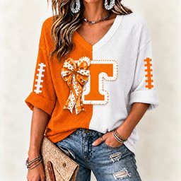 TN Volunteers Women's Two-Tone V-Neck T-Shirt