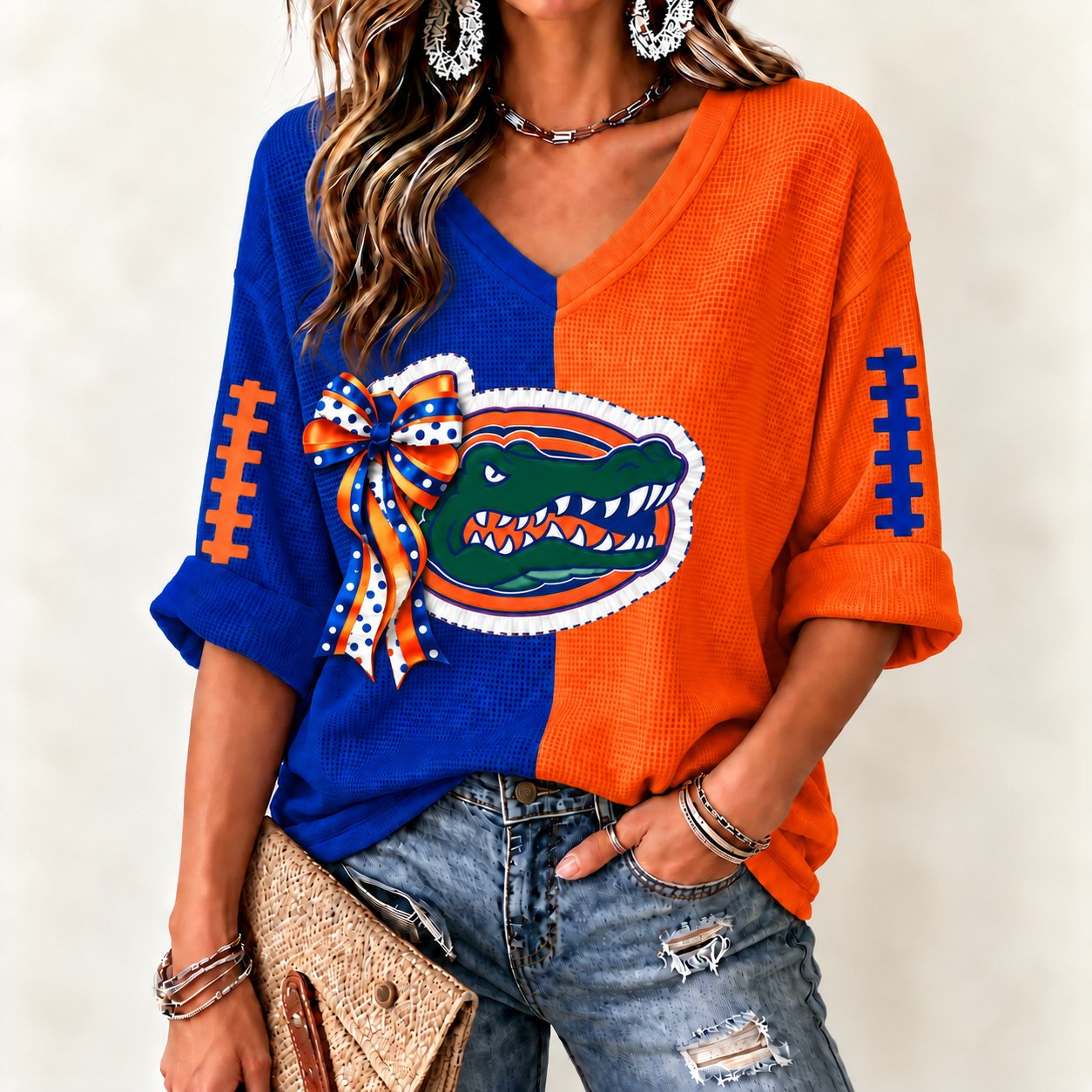Florida Gators Women's Two-Tone V-Neck T-Shirt