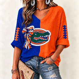 Florida Gators Women's Two-Tone V-Neck T-Shirt