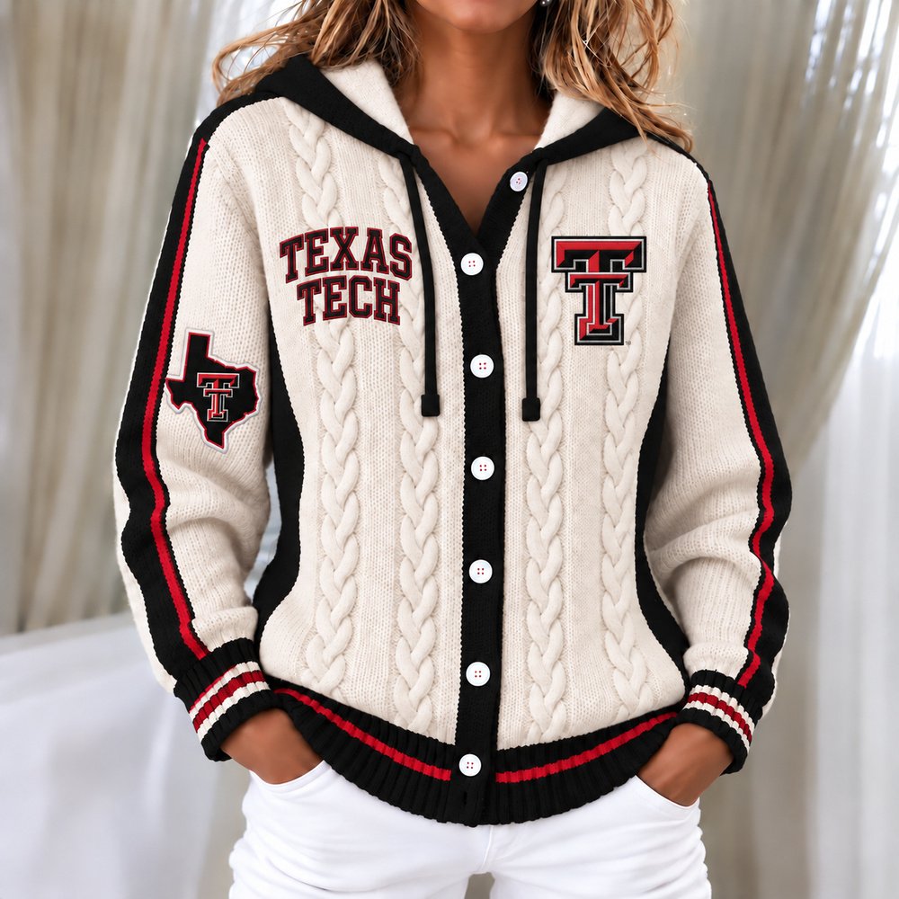 TX Tech Red Raiders Women's Hooded Button Sweatshirt NKS051