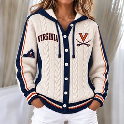 Virginia Cavaliers Women's Hooded Button Sweatshirt NKS051