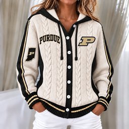 Purdue Boilermakers Women's Hooded Button Sweatshirt NKS051