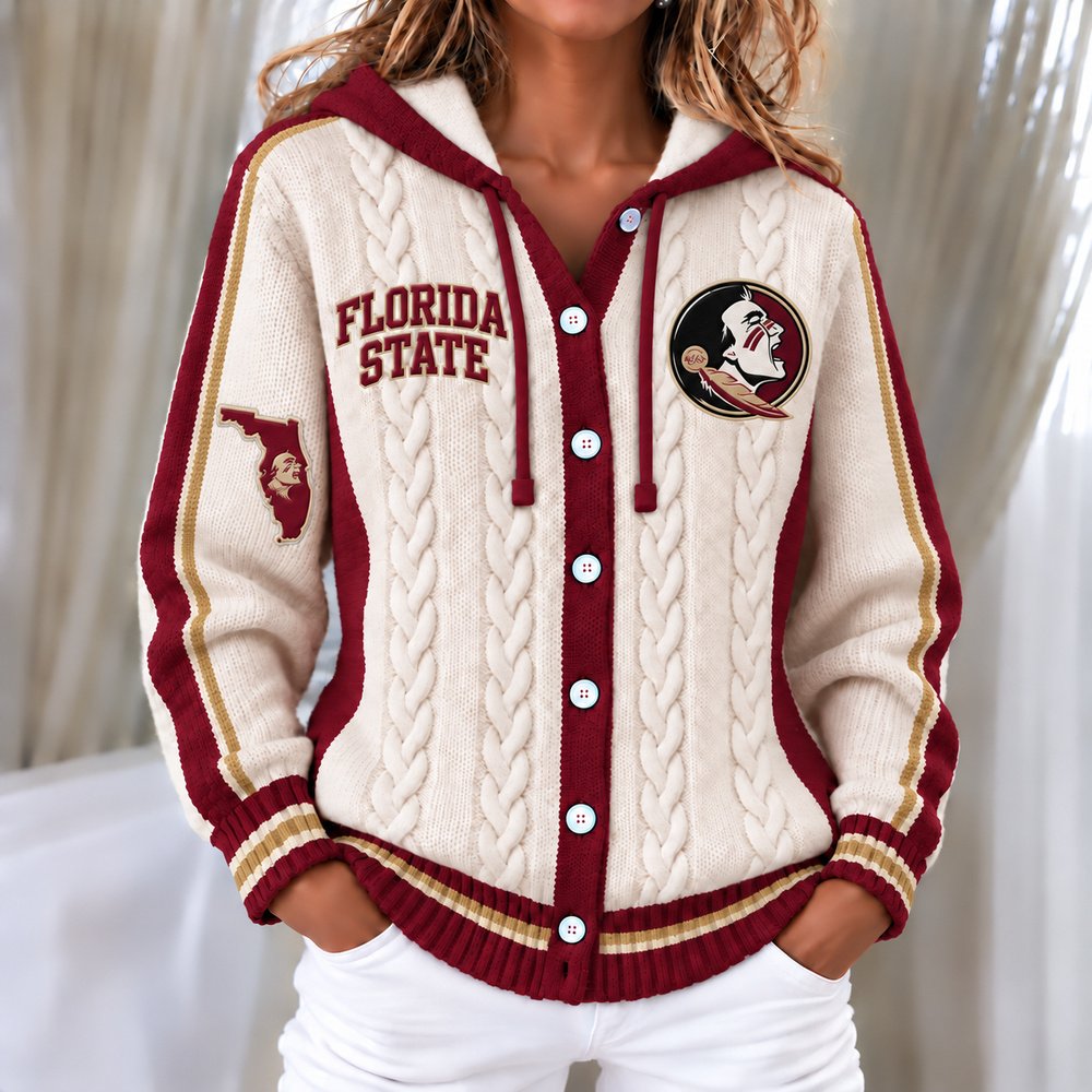 Florida State Seminoles Women's Hooded Button Sweatshirt NKS051
