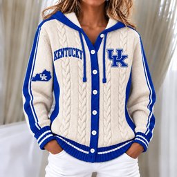 Kentucky Wildcats Women's Hooded Button Sweatshirt NKS051