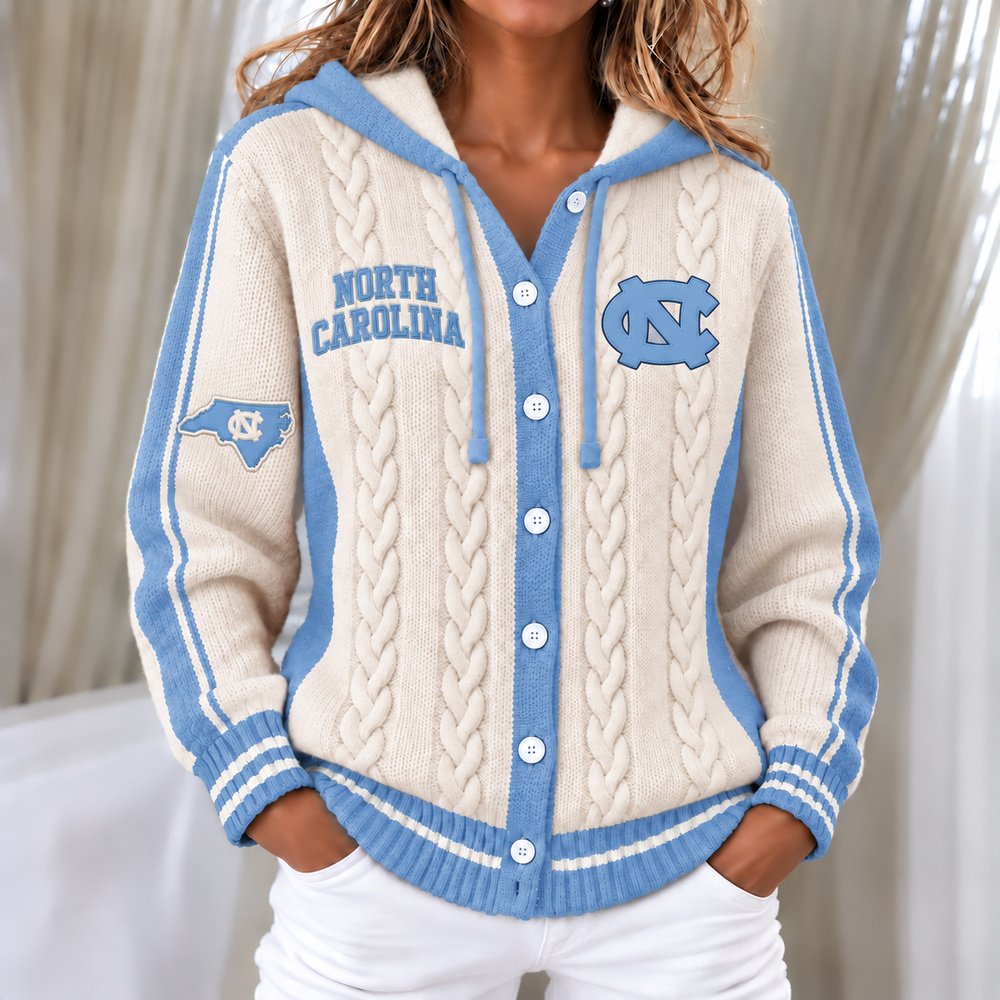 North Carolina Tar Heels Women's Hooded Button Sweatshirt NKS051